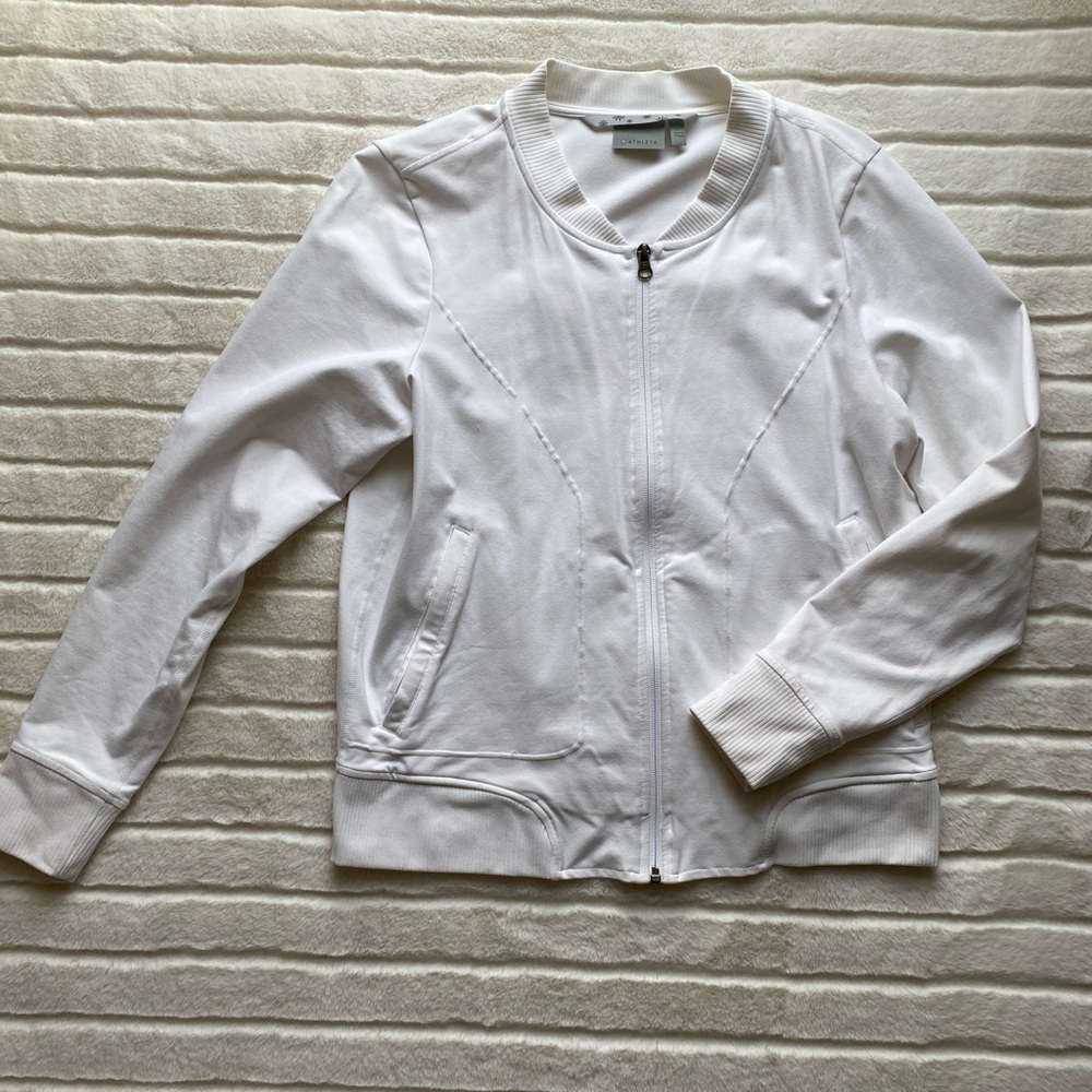 White Athleta ‘bomber’ style jacket. Size Large.